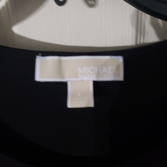 Michael Kors Black Blouse Cutwork Sleeves Size Large - Picture 2 of 6